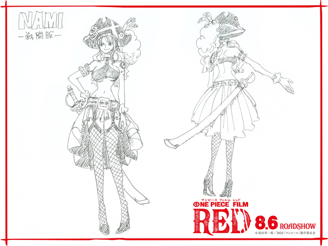 剧场版动画「ONE PIECE FILM RED」各角色战斗服设计图公布