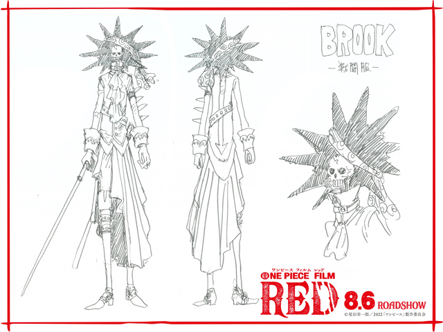 剧场版动画「ONE PIECE FILM RED」各角色战斗服设计图公布